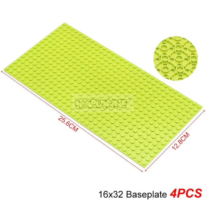 Marumine 4 Stück 16 x 32 doppelseitige Grundplatte 3857 kompatibles klassisches Baustein-Zubehör, MOC-Modell, Montage, Grundplatine, Teil