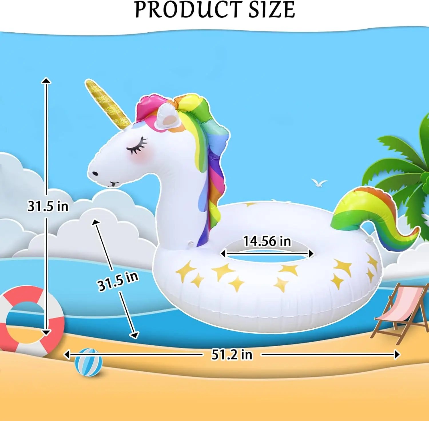Flotadores de piscina de unicornio, flotadores inflables para natación, anillos de tubo, flotadores divertidos para piscina de playa, tumbona para balsa de piscina de verano para adultos
