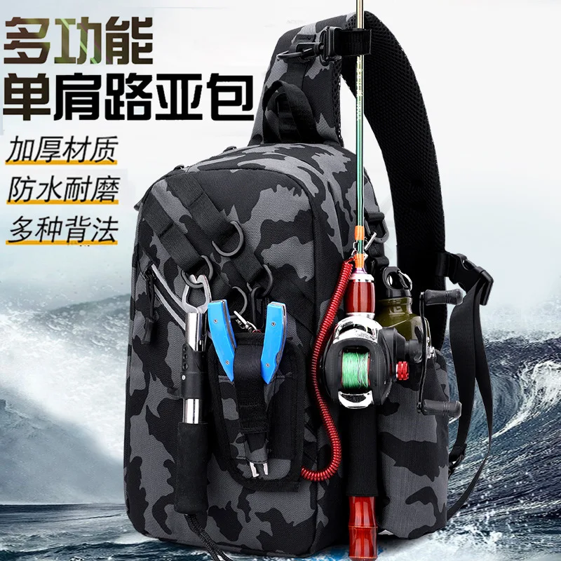 

High-quality Waterproof Fishing Bag Large Capacity Lure Fishing Tackle Pack Oxford Fabric Outdoor Fishing Shoulder Bag Waist Bag
