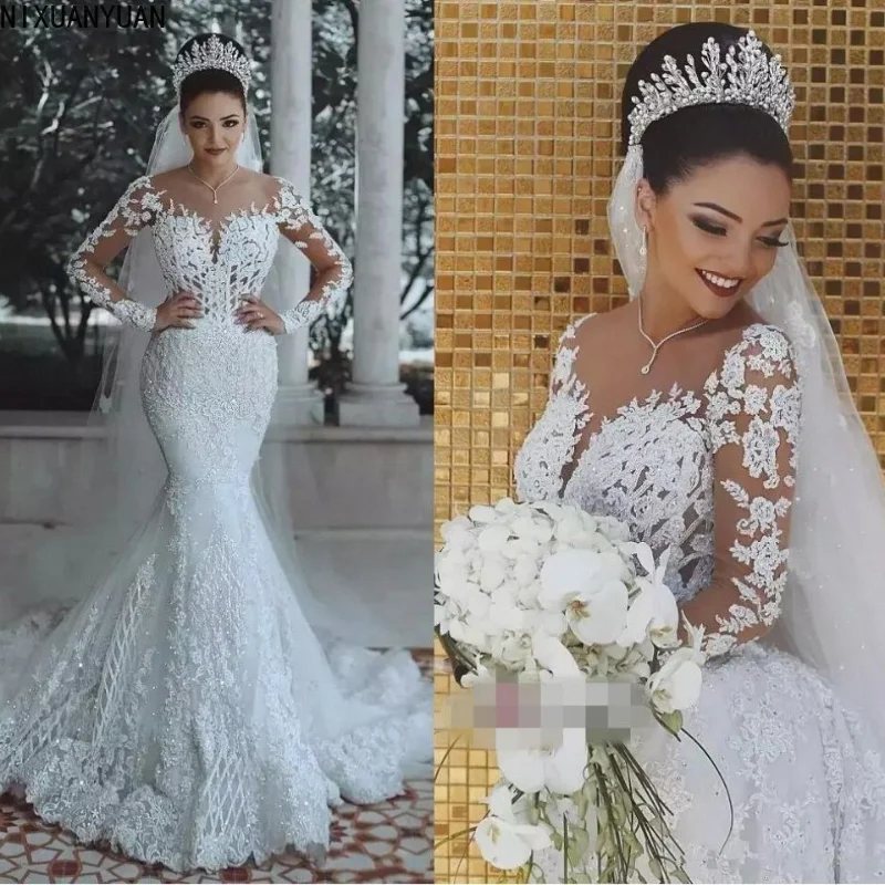 Abito da sposa taglio sirena lusso 2022 nuova collezione abiti da sposa per le donne 2023 abito da sposa spose festa formale ospite femminile