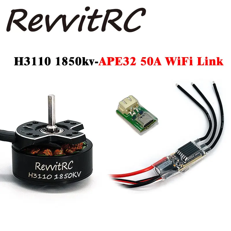 2024 NEW RC Crawler ESC AM32 50A H3110 Motor 1850KV 2250KV APE32 50A With Wi-Fi Link BEC 5-10V For 1/10 Shafty RC Truck