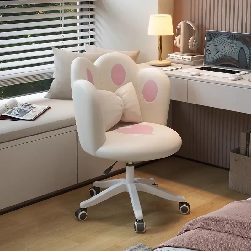for Cat Claw Single Sofa Chair for Girls Dormitory Study Comfortable Sedentary Backrest Makeup Swivel Leisure Chair