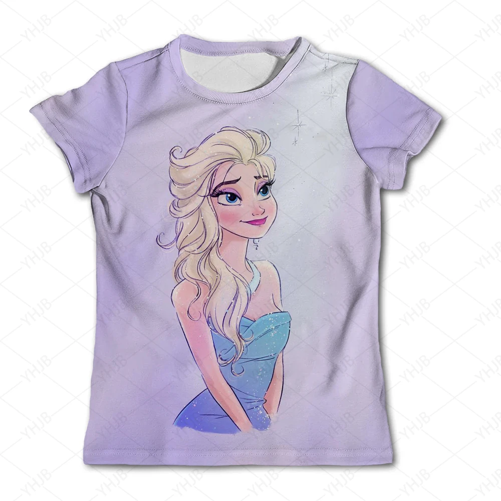 

New Anna Elsa Girls Animal Print T shirt Unisex Elsa Tee Clothes Children Cartoon Top For 3 4 5 6 7 8 Years Kids Birthday Wear