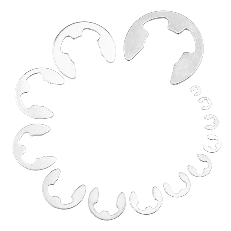 AA19 580Pcs E Clip Circlip Washer Assortment Kit Stainless Steel 1.2-15 Mm External Retaining Ring Clip For Pulleys Shaft