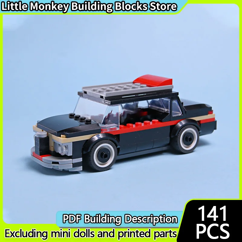 

Speed Racing Car Model MOC Building Bricks Black Luxury Sedan Modular Technology Children Holiday Gifts Assemble Toys Suit