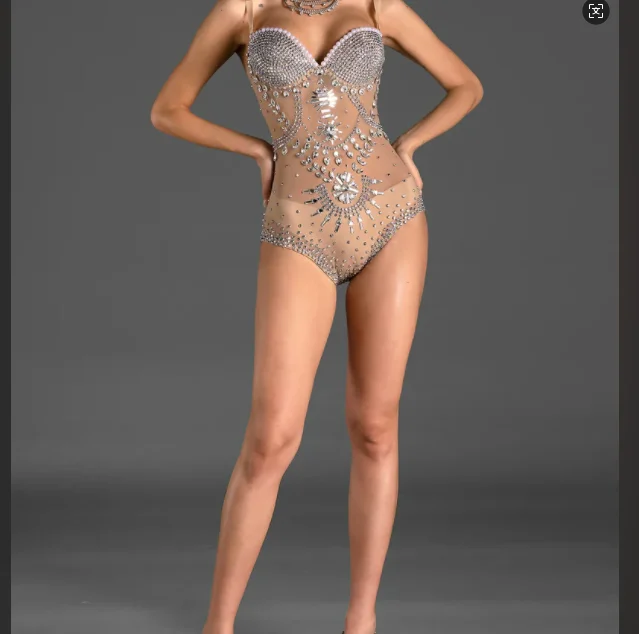 Asimina Transparent Glitter Mesh Bodysuit