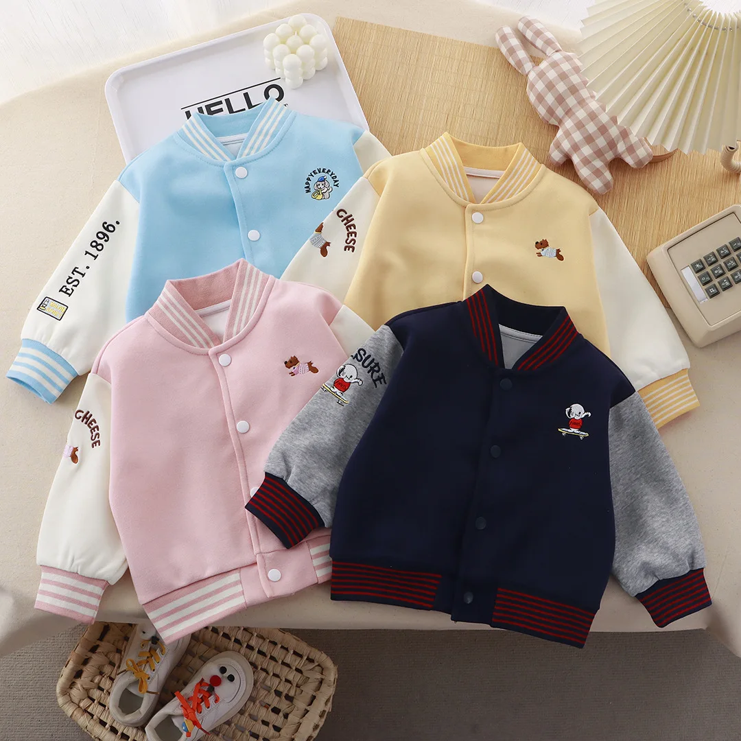 Boys and Girls Coat Jackets Coat Baseball Uniforms Spring Autumn New Fashion Girls Cartoon Coats Tops Jackets Children Clothes