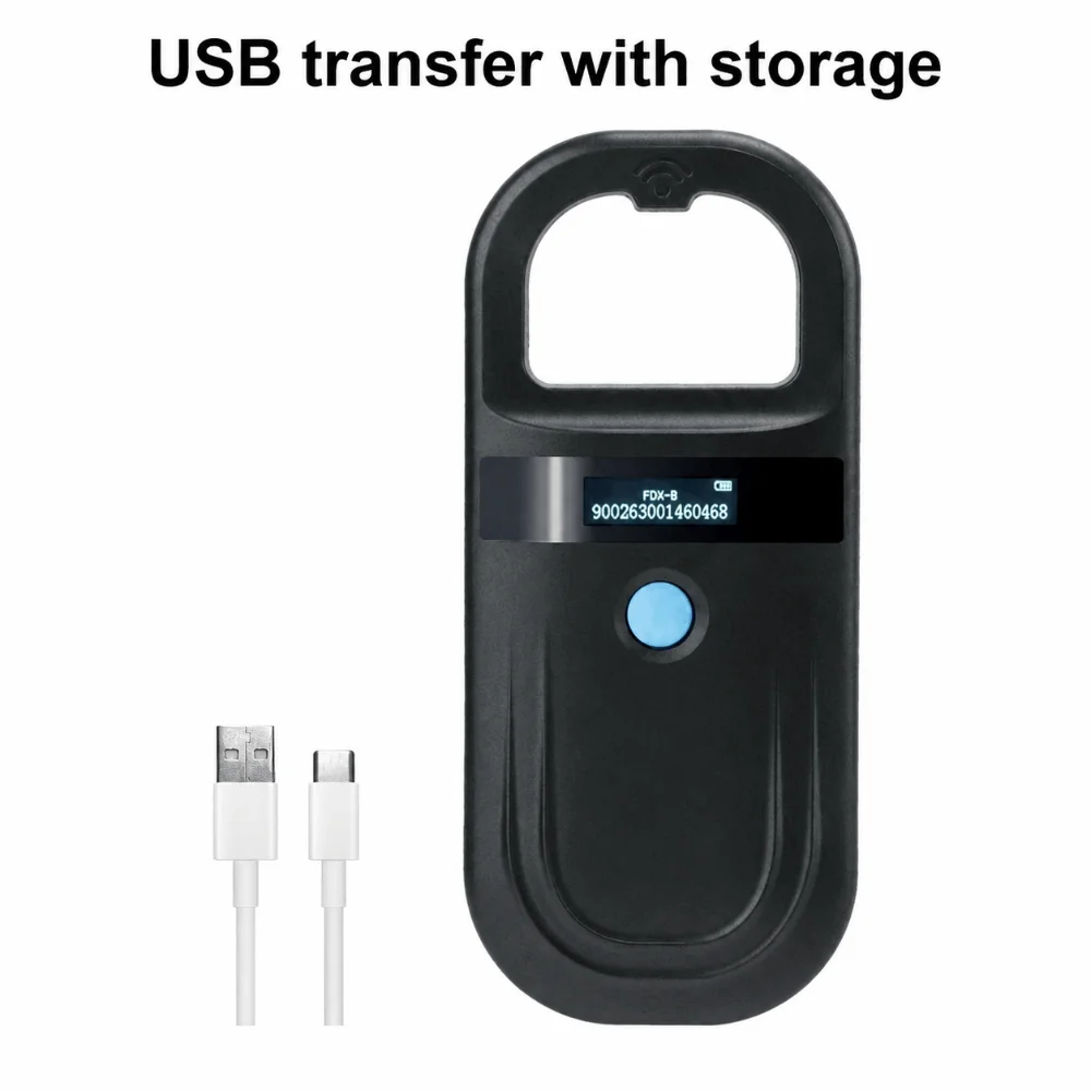 134.2Khz Frequency Animal RFID Reader FDX-B FDX-A USB Bluetooth Pet Microchip Scanner Glass Tag Support Iso11784/5 Compatible
