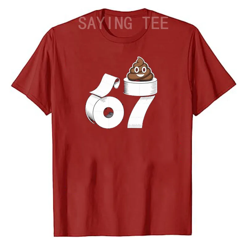 67 Poop Lustiges Six Seven Ekelhaftes Toilettenpapier Meme Slang Jungen Mode Performance T-Shirt Y2k 6-7 Witz Toilette Streetwear Kleidung – Detail 5