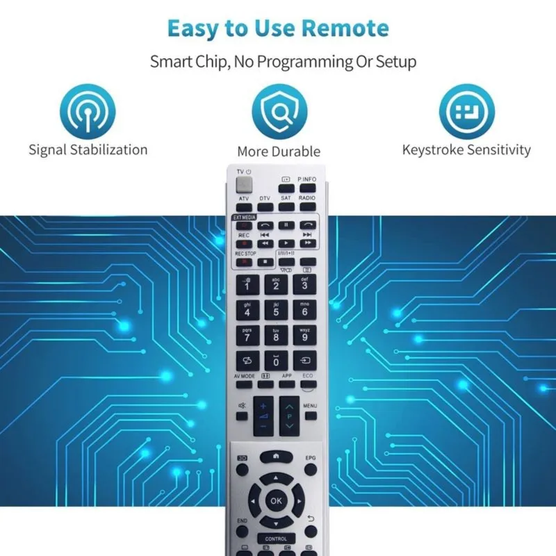 DT98 Replacement Remote Control for Sharp TV Model Code GB074WJSA Silver ABS Durable Easy Install view 3