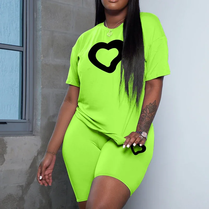 

New Casual Woman Clothing Summer Two Piece Set for Women T-Shirts O-Neck Shorts Daily Short Sleeve Tracksuit Hot Sales Matching