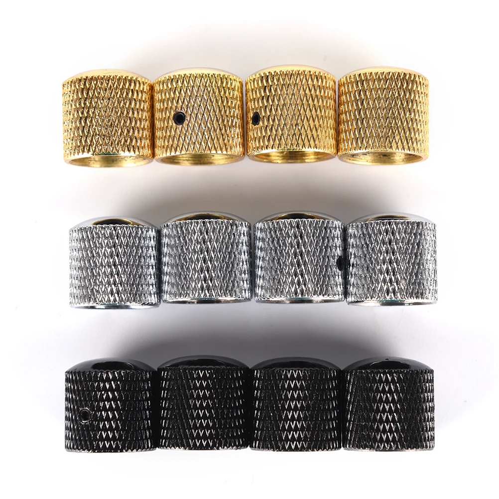 

4Pcs Metal Electric Bass Guitar Volume Tone Control Knobs Dome Knobs+Wrench Guitar Parts & Accessories