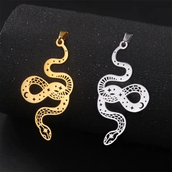 Stainless Steel Twisted Snake Charms For Jewelry Making Wholesale Handmade Keychian Necklace Charm Diy Animals Pendant Accessory
