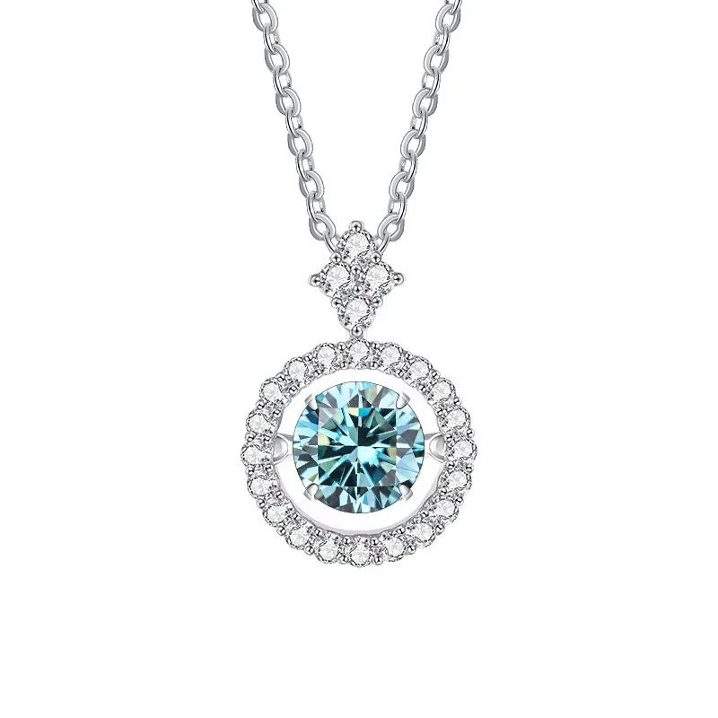 

1.0-Carat D VVS1 Moissanite Pendant Necklace, Adjustable 925 Sterling Silver Ideal Valentine's Day Gift for Women Mother's Day