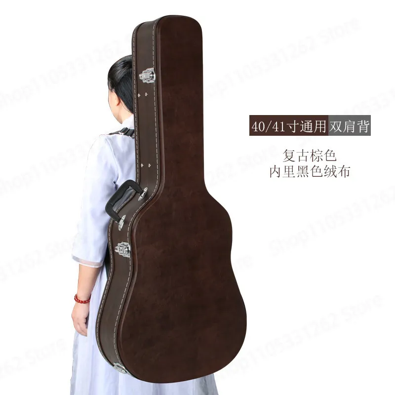 Hard Shell Acoustic Guitar Case 40 Inch, Shockproof Flight Travel Case for Wood Guitar, Protective Guitar Box