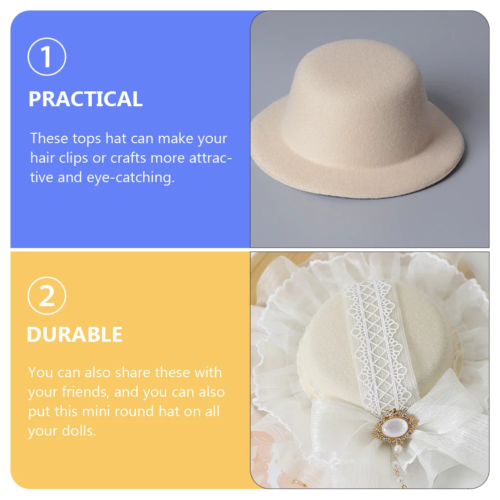 

4Pcs DIY Decorative Small Tops Hats Lightweight Formal Headwear Making Accessories Hair Clip Crafting Party Dress Up