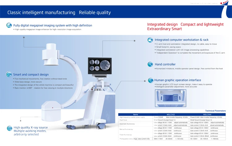 High Frequency Mobile C Arm X Ray Fluoroscopy Machine Price MSLCX32