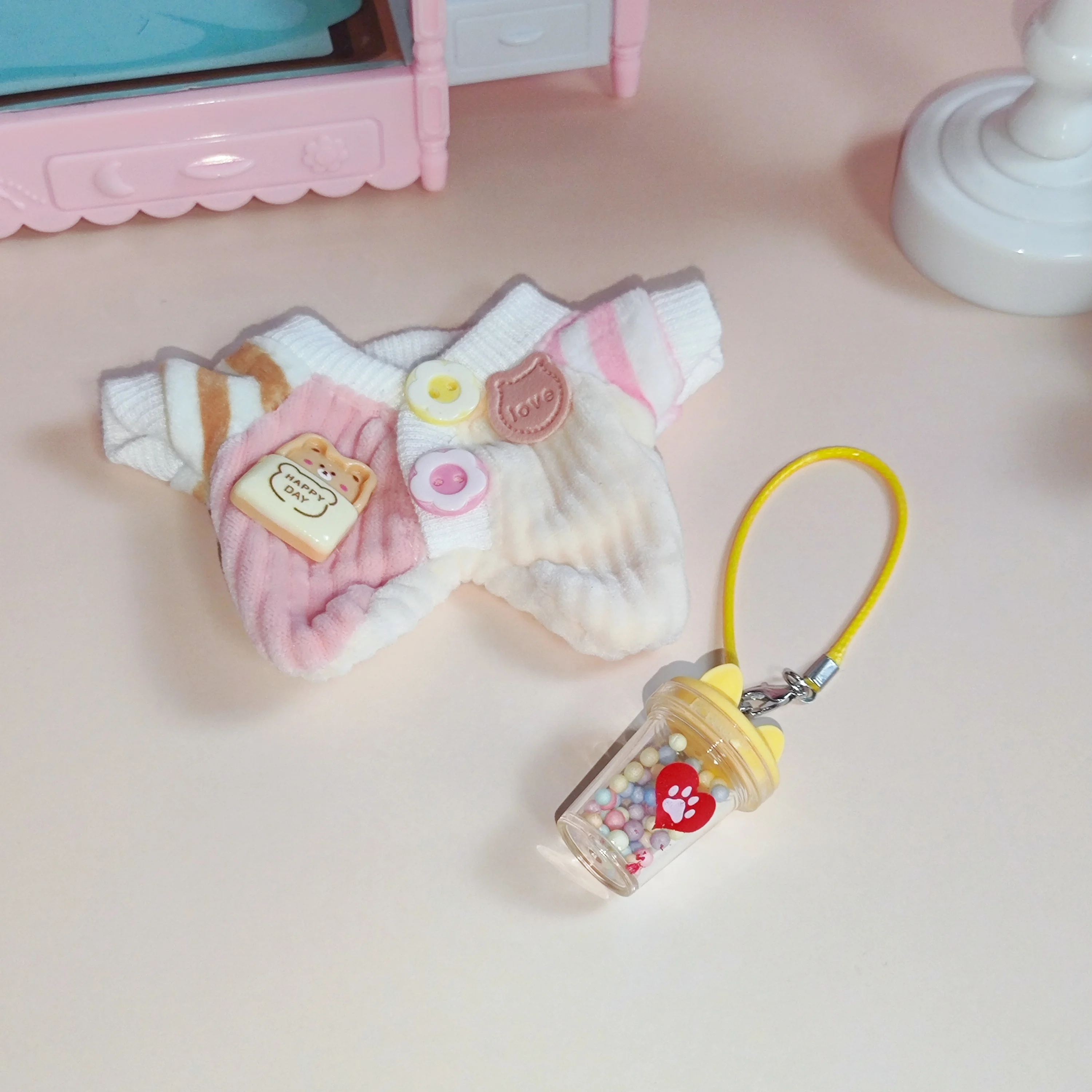 17cm Labubu Clothing Cute Mini Plush Doll Accessories Hooded Sweatshirt Poncho For Labubu Dolls  Gift