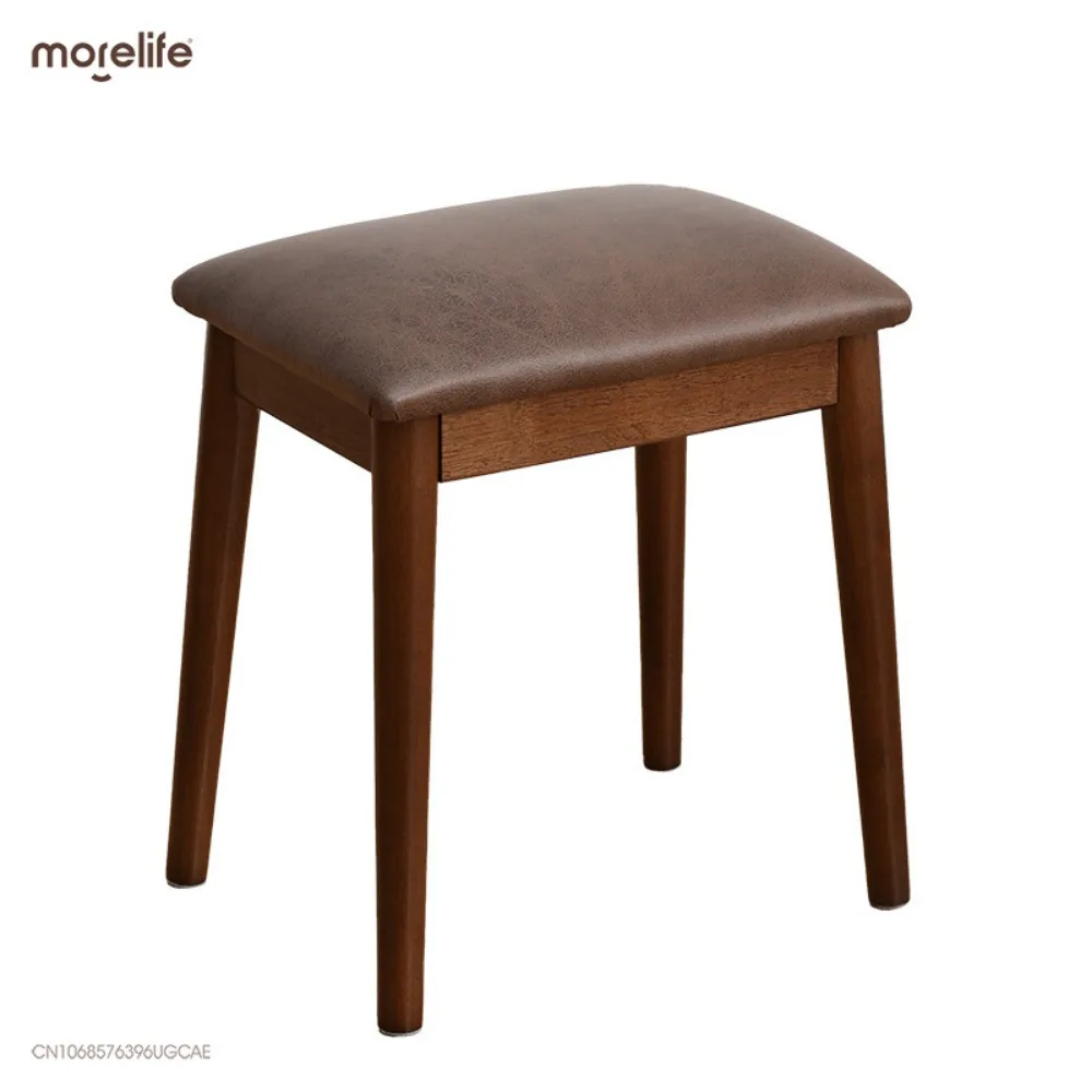 Solid Wood Makeup Stool Modern Soft Chairs Nordic Creative Fabric Internet Celebrity Dressing Table Stool Home Dining Stool