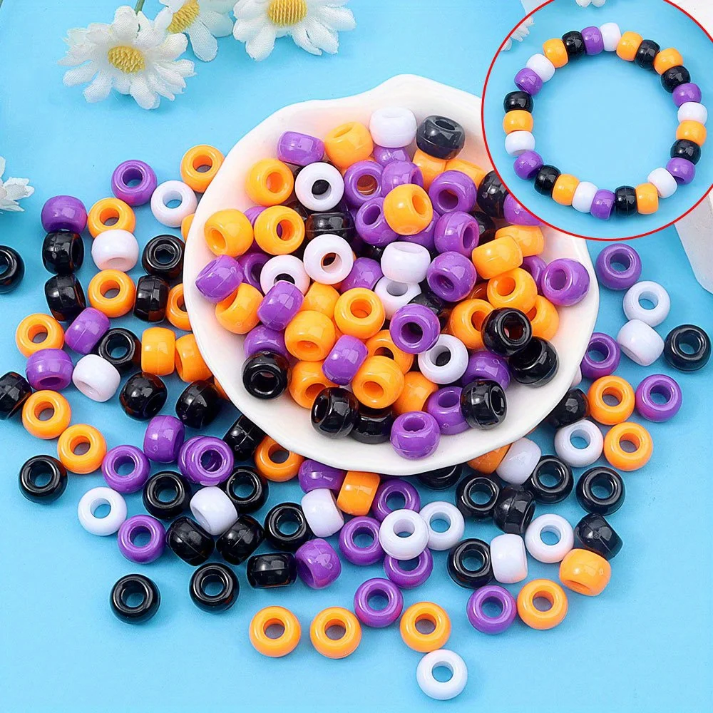 97/497/997 قطعة على شكل الهالوين برتقالي أرجواني أسود أبيض بيضاوي الشكل المهر ، قلادة سوار ذاتي الصنع ، هدية عيد الشكر للهالوين