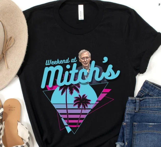 Weekend At Mitchs Funny Mitch Mcconnell Glitch Shirt, S-5Xl