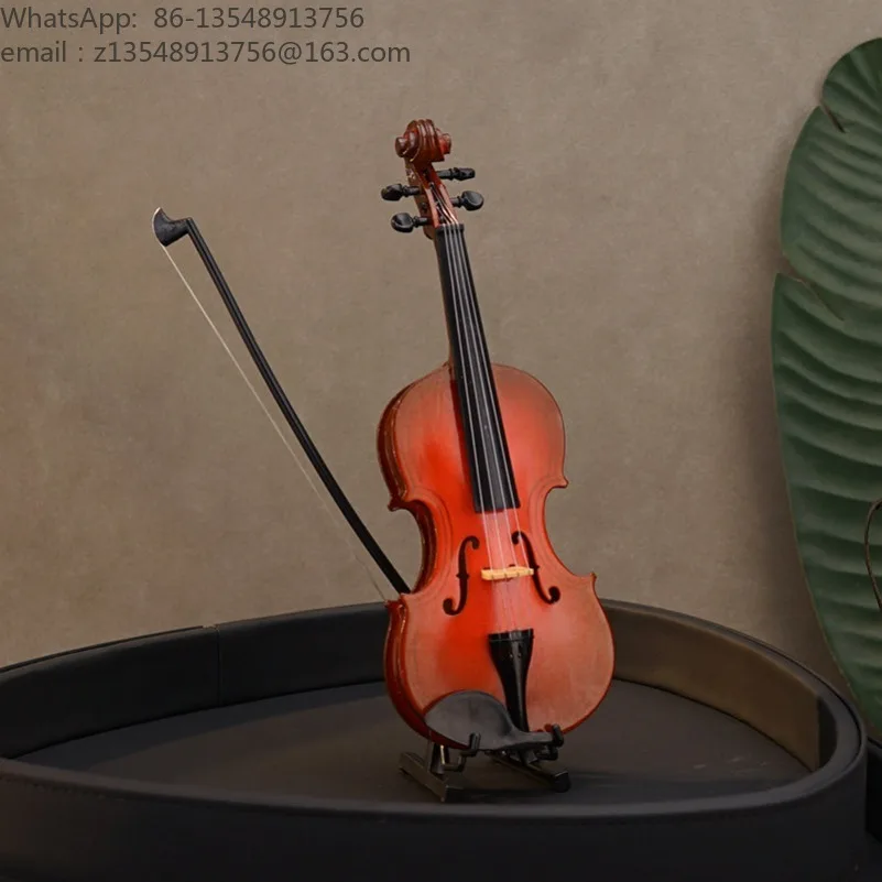 French Vintage Violin Model Ornament Niche Art Instrument Decor Creative Bookshelf American Style Decoration