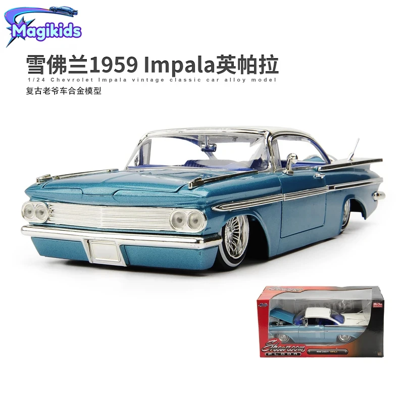 

1:24 1959 CHEVY IMPALA Vintage Classic Car Simulation Diecast Metal Alloy Model Car Chevrolet Toys For Kids Gift Collection J149