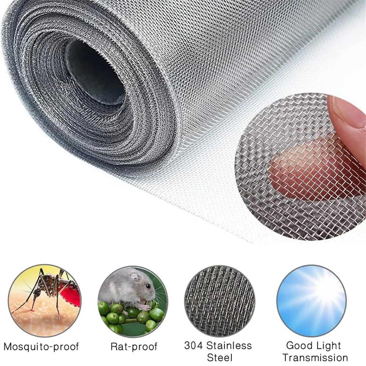 A59T Filterschermvellen Roestvrijstalen ontluchter Mesh Cover Wire Mesh Roll 30x120cm Geweven draad 30 Mesh Wire Mesh Sheet