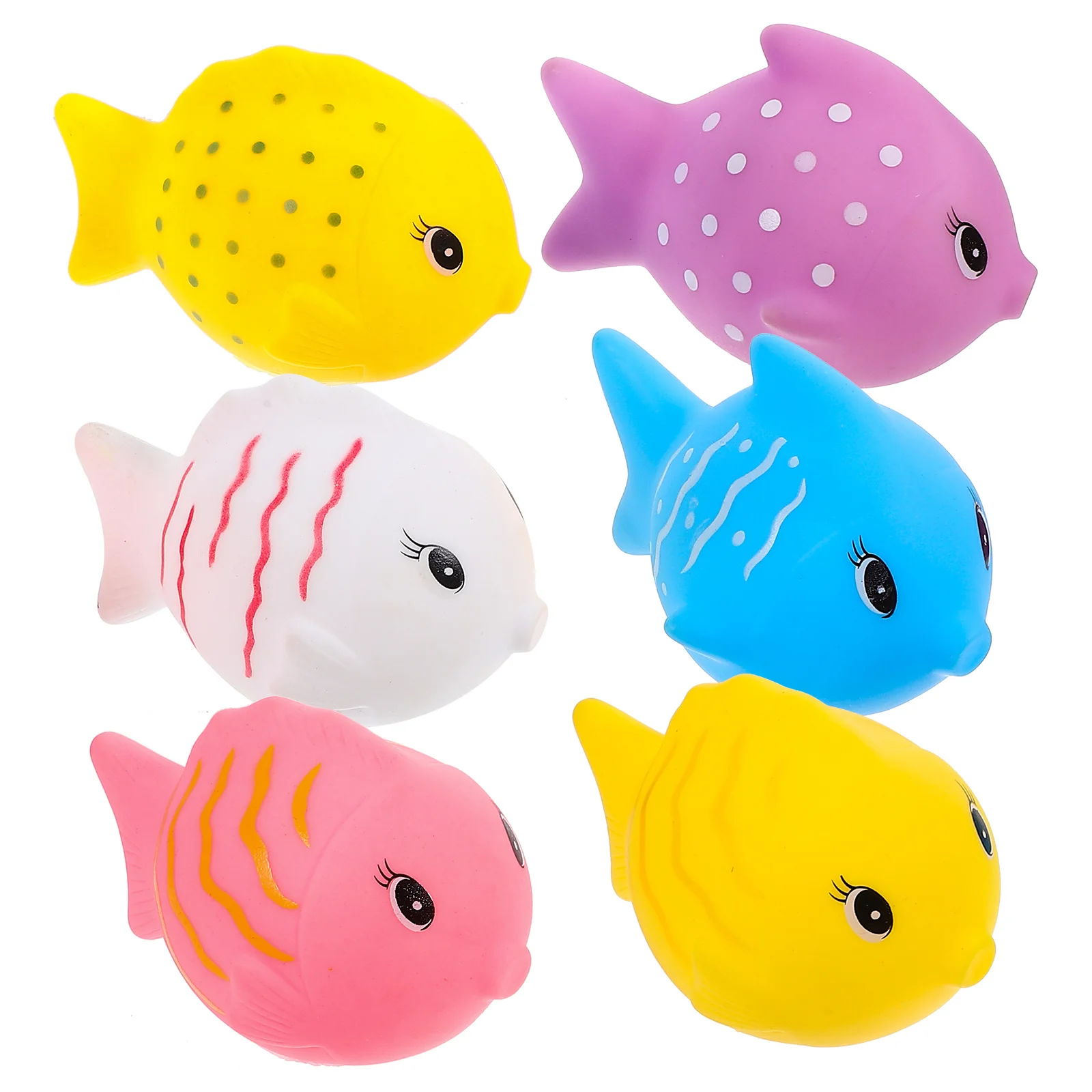 6 stuks drijvend vinyl waterdier bad leuk knijpgeluid vis babybadtijd entertainment drijvend speelgoed badspeelgoed