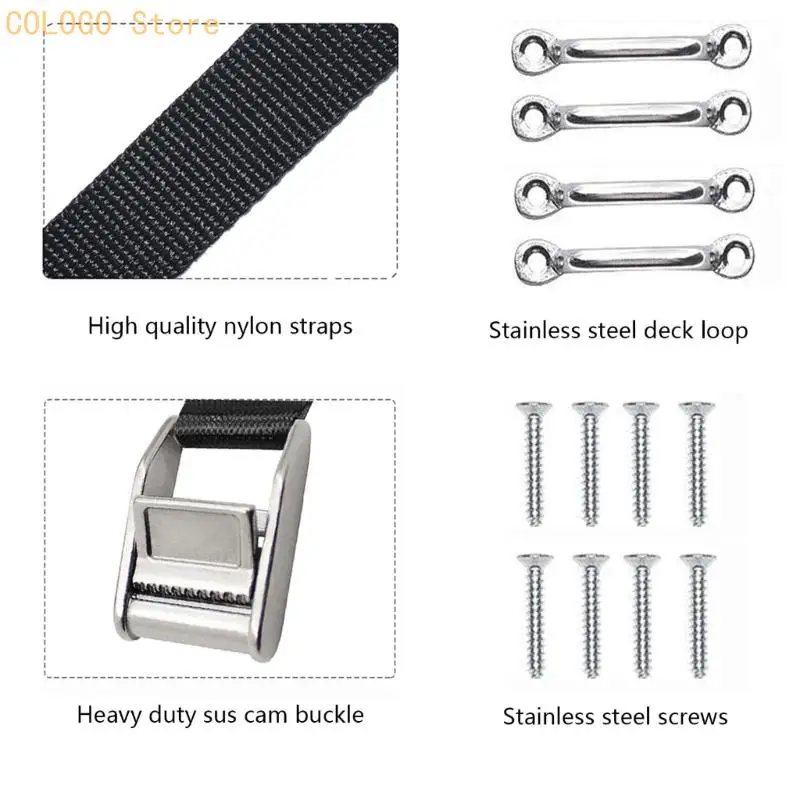 Immagine 4: Set fissaggio del carico della batteria, 25 mm x 122 con hardware bloccaggio, 4 ancoraggi metallici e 8 viti per
