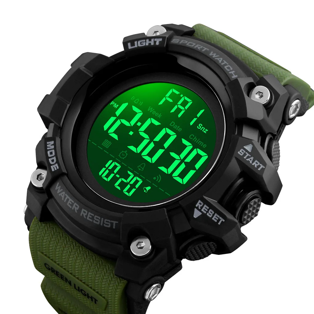 

Waterproof Men's Sports Watch Luminous Alarm Clock Multifunction Men Sport Watches Large Dial Military LED Digital Wristwatch