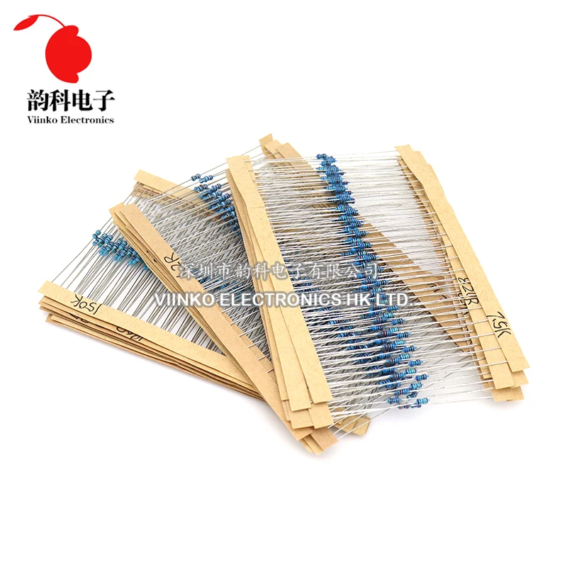 1/4W 1/8W 1/2W 1W 2W 1% Metal Film Resistor Kit 130 Values 0.25W 0.5W Resistance Assortment Assorted Set