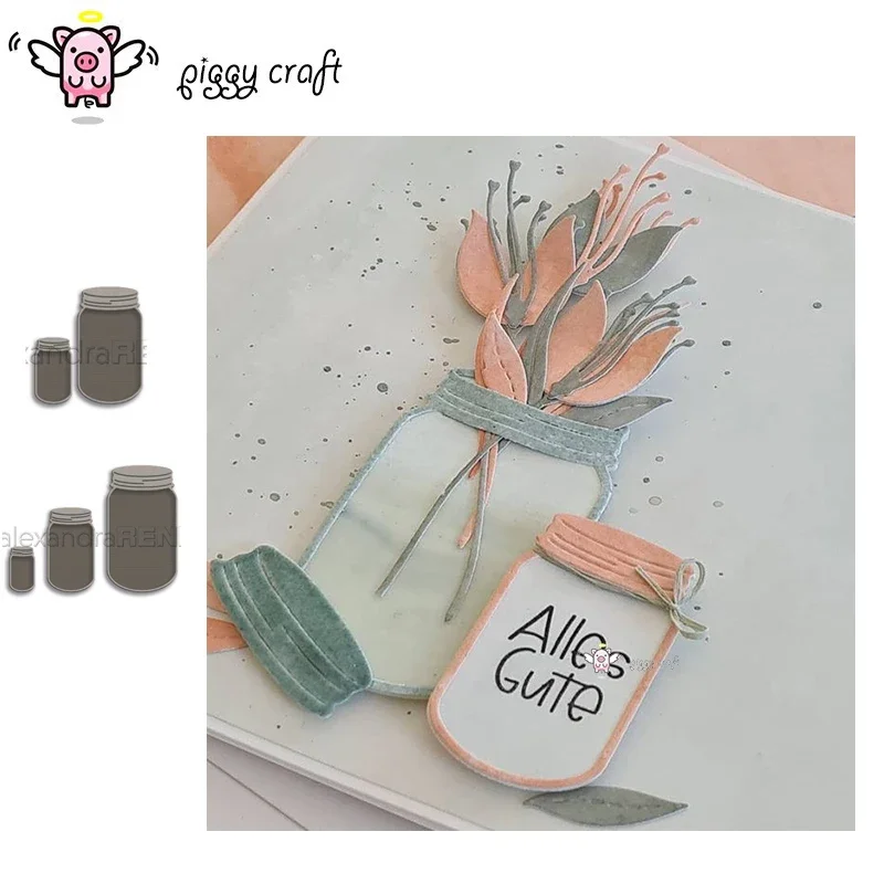 Piggy Craft Metall-Stanzformen, geschnittene Form, 2021, neue Glas-Trinkbecher, Sammelalbum, Papier, Handwerk, Messerform, Klingenstanzer, Schablonen