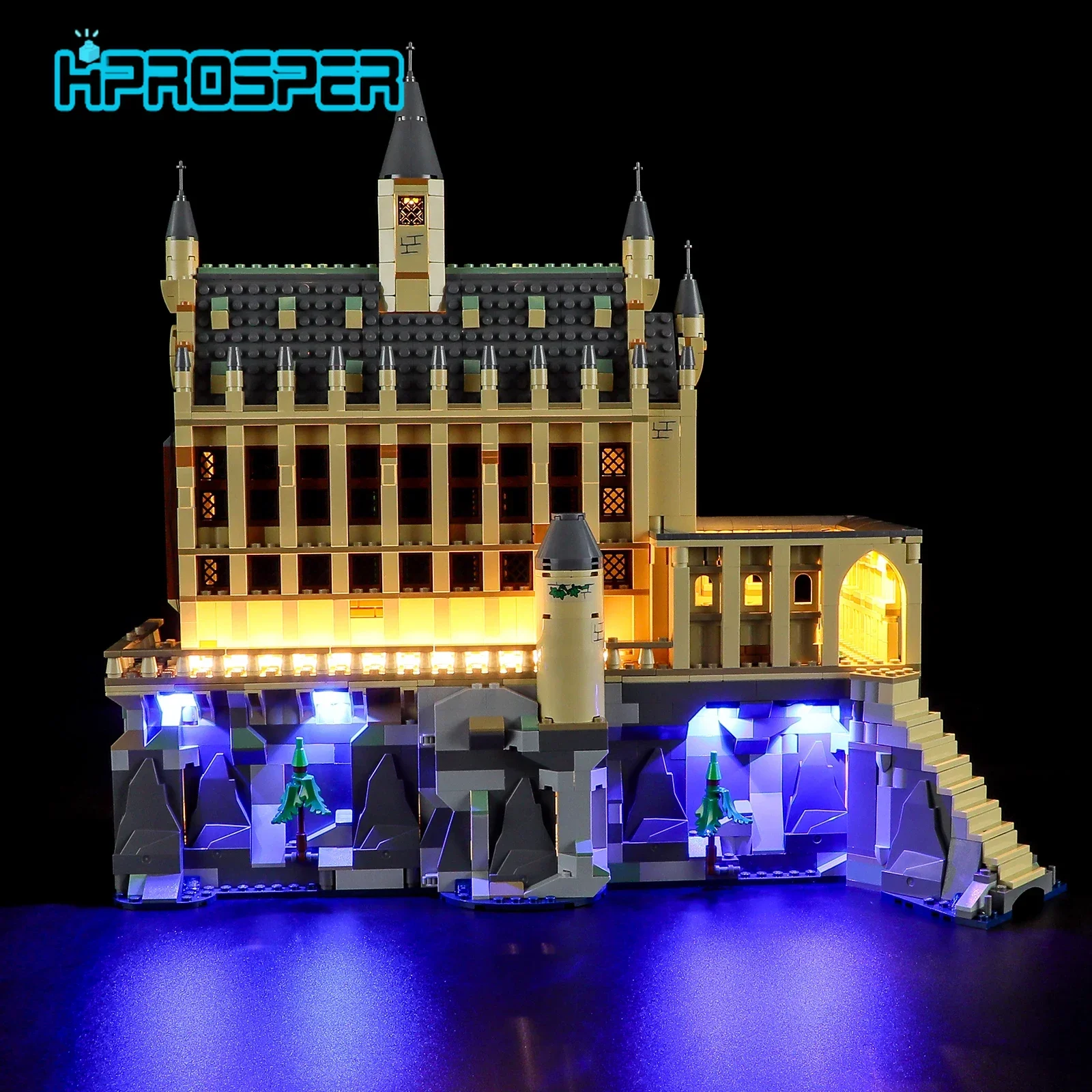 

Hprosper LED Light For Harry Potter 76435 Hogwarts Castle The Great Hall Only Lamp With Battery Box (No Lego Building Blocks)