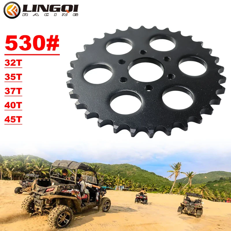 LESQUE Pit Dirt Bike Drive Chain Rear Sprocket Wheel Chains Plate For 4 Wheel ATV Quad Kart Parts 530 530# 32T 35T 37T 40T 45T