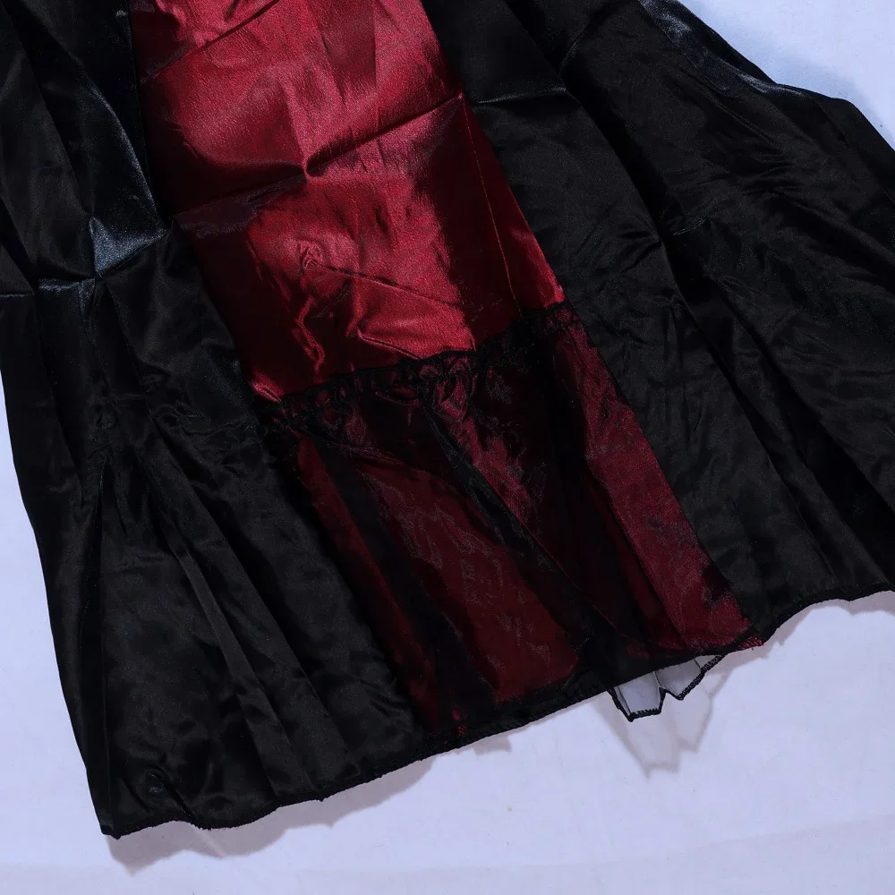Schwarz-Rotes Vampirkostüm für Kinder, Jungen und Mädchen, 2-Stil-Cosplay-Outfit mit Dreizack-Tattoo-Aufklebern für Halloween-Feier – Detail 9