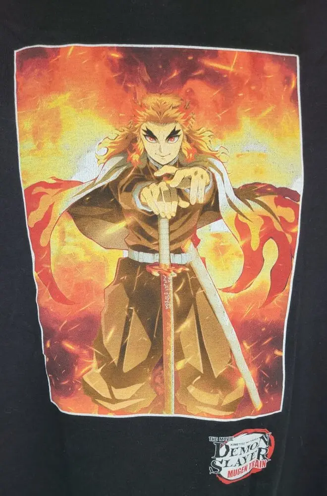 Kyojuro Rengoku Demon Slayer The Movie T-Shirt Kimetsu No Yaiba - Large