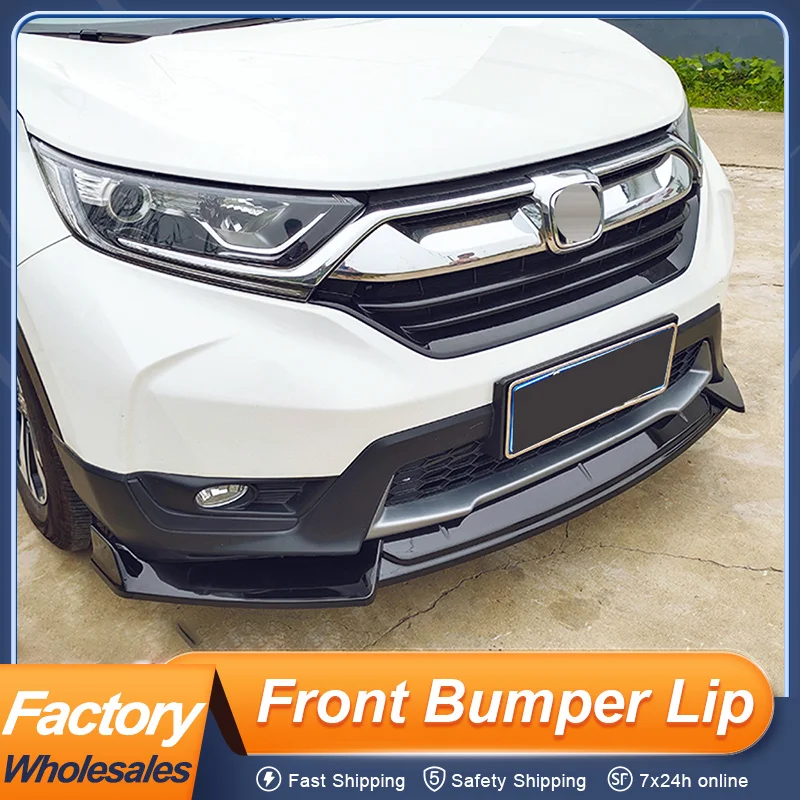 

For Honda CRV 2017 2018 2019 Front Bumper Lip Chin Splitter Body Spoiler 3Pcs/Set PP Plastic Matt Black Carbon Color Accessories