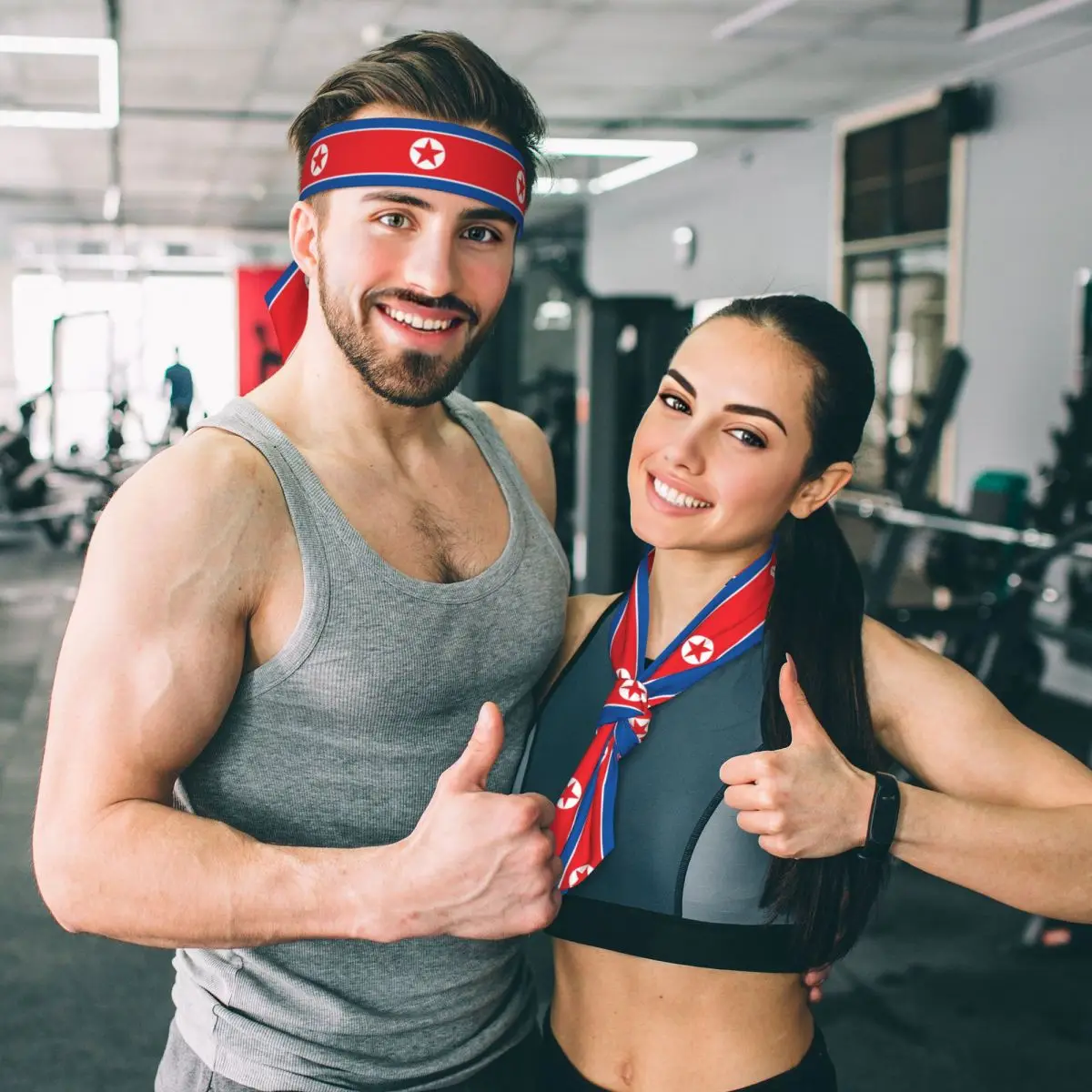 Bandeau de tête de sauna pour la course, le tennis, le karaté, l'athlétisme, les bandanas, la sensation de Corée du Nord, le style bref