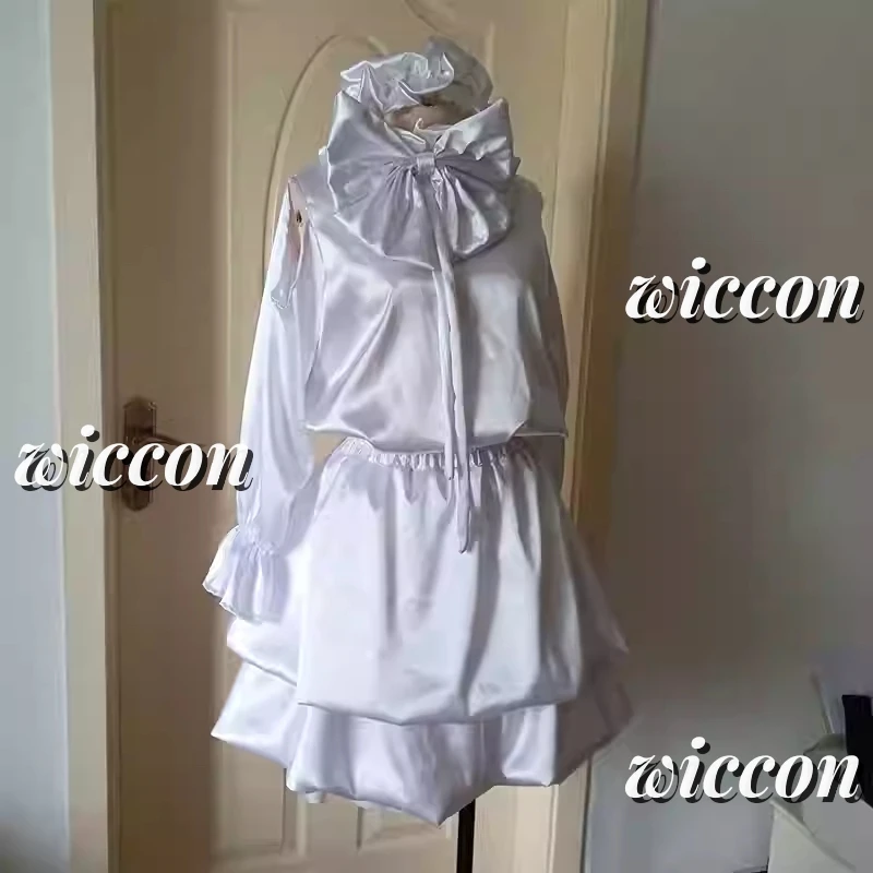 

Sua Cosplay Clothing Anime Alien & Stage Costume White Short Dress Black Wig Halloween Party Outfit