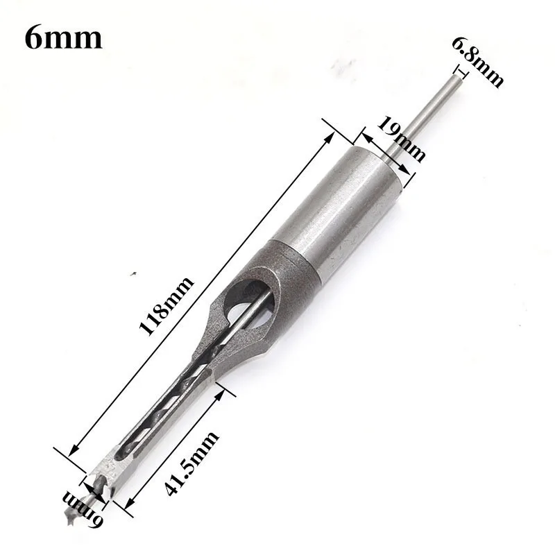1Pc 6-18mm HSS Square Hole Drill Woodworking Tools Auger Mortising Chisel Drill Set DIY Furniture Square Woodworking Drill