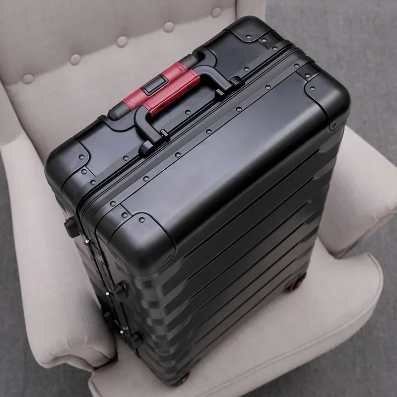 l Large All Aluminum Luggage Metal Hard Edge Set High Quality Aluminum Frame 20 Inch Luggage