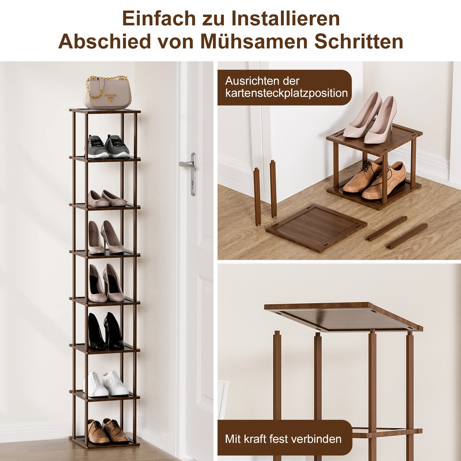 Fine laid shoe cabinet (brown nanmu) for paper box packaging and shipment (Beige