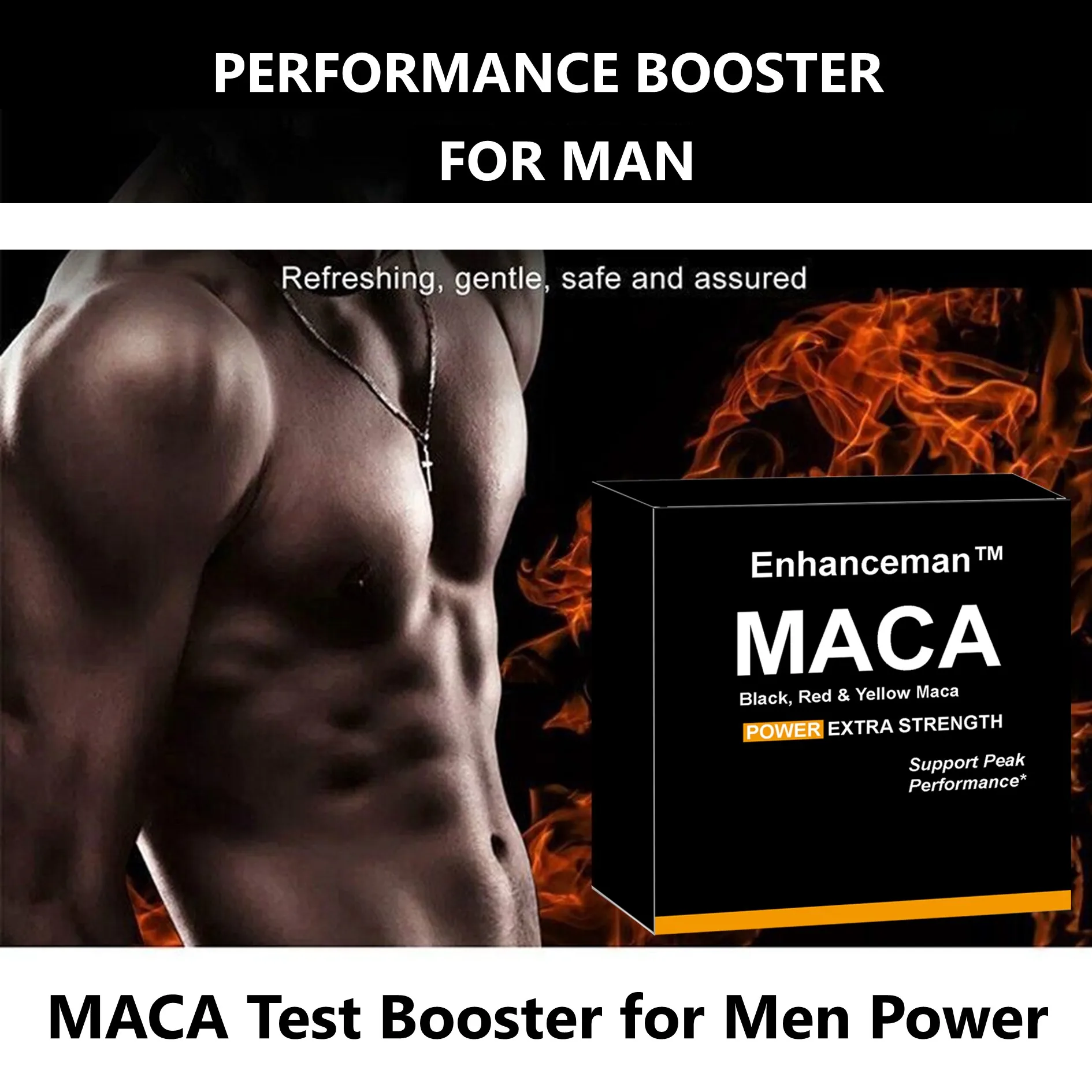 A powerful man in night and daytime-Healthy care Maca for man