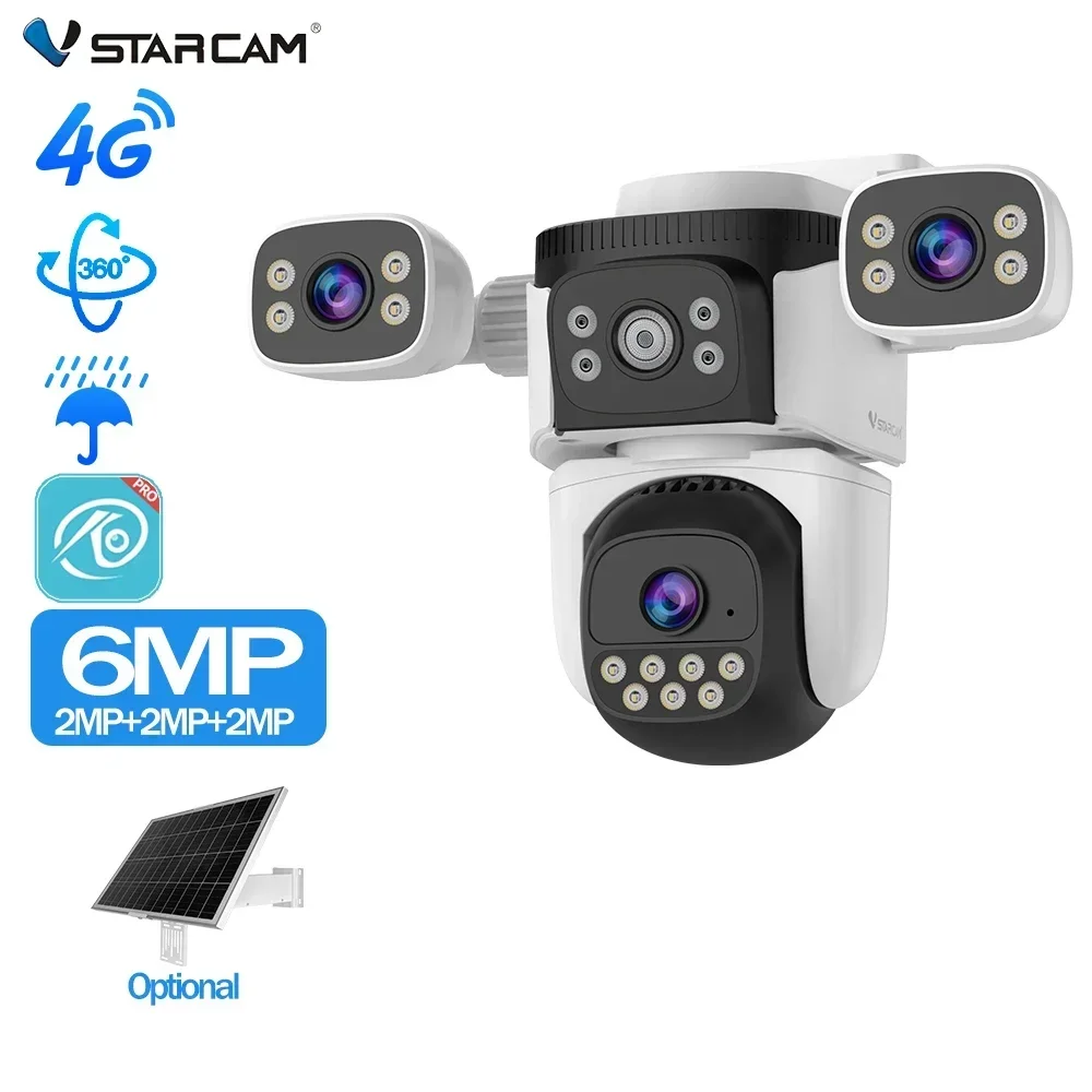 CG621SR 4G three Adjustable lens CCTV surveillance  4g outdoor  three screen home multi function 4G  outdoor