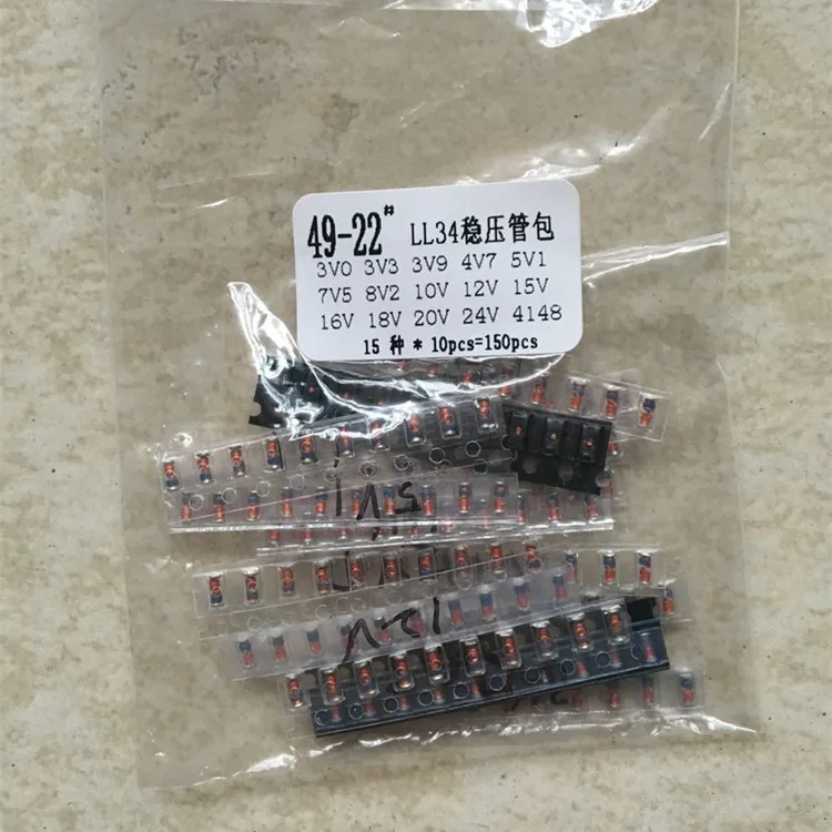 LL34 SMD Zener diode Assorted Kit 1/2W 3V-24V and LL4148  15 value *20pcs=300pcs