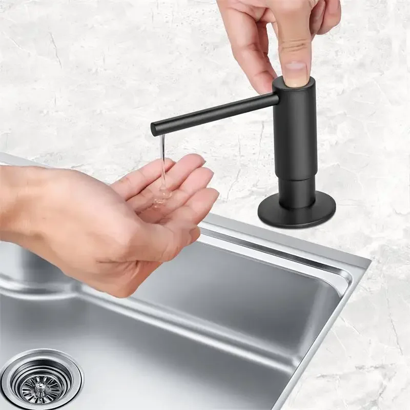 Copper press type sink soap dispenser, 500ML PE bottle with built-in soap dispenser, suitable for kitchen accessories