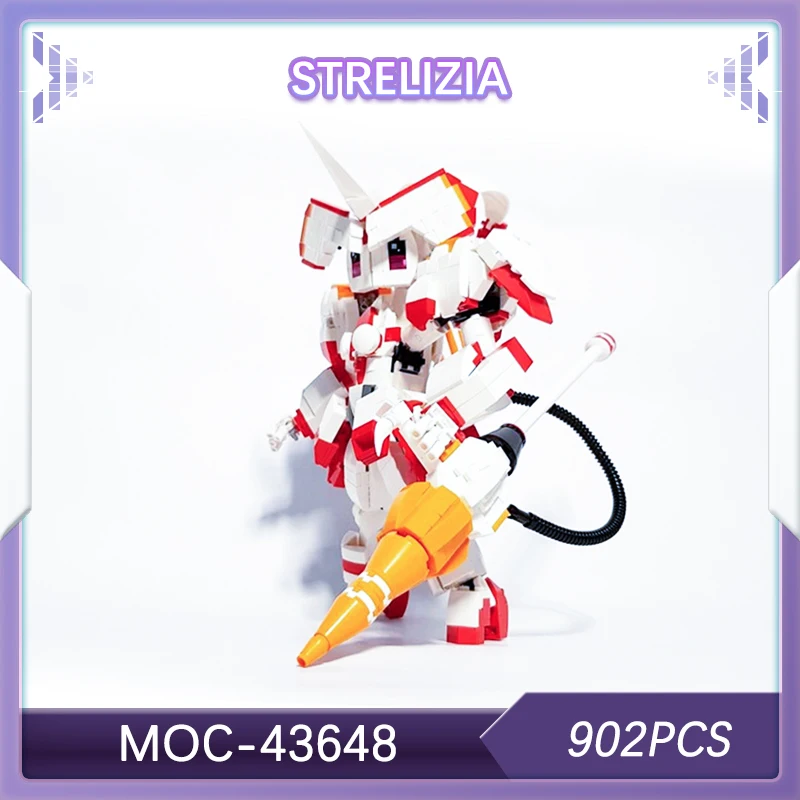 

902PCS Cute Mech Robot Strelizia Building Block Assembly Animation DIY Brick Model Daring Creative Birthday Gift Set MOC-43648