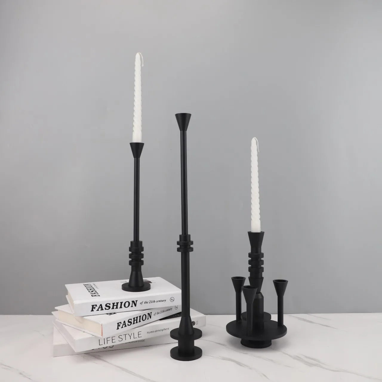 Metal Candle Holders Candleholder Black Geometry Combination Ornaments Wedding Centerpieces Desk Decorations Home Decor