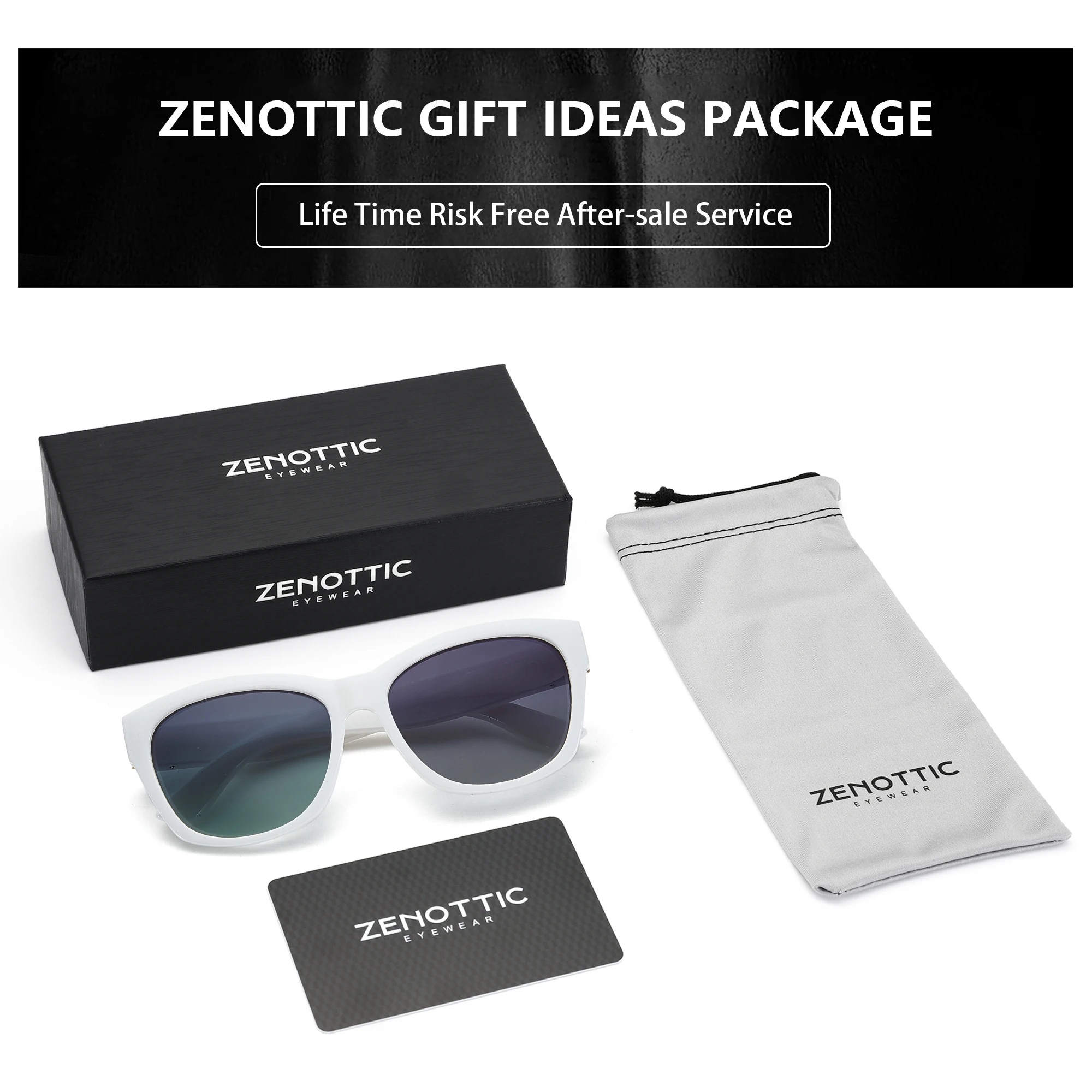 ZENOTTIC Cat Eye Sunglasses Women Polarized - Vintage Square Shades UV Protection Retro Oversized Sun Glasses for Driving